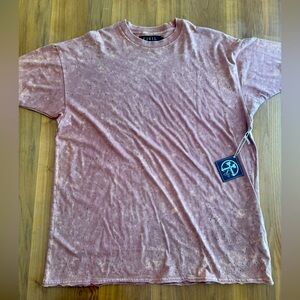 Civil regime large acid wash oversized distressed T-shirt burnt orange